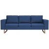 Fotelis Trivietė sofa, mėlyna, audinys