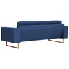 Fotelis Trivietė sofa, mėlyna, audinys
