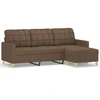 Fotelis Trivietė sofa su pakoja, rudos spalvos, 180cm, audinys