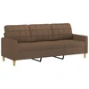 Fotelis Trivietė sofa su pakoja, rudos spalvos, 180cm, audinys