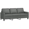 Fotelis Trivietė sofa su pakoja, tamsiai pilkos spalvos, 180cm, audinys