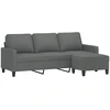 Fotelis Trivietė sofa su pakoja, tamsiai pilkos spalvos, 180cm, audinys