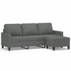 Fotelis Trivietė sofa su pakoja, tamsiai pilkos spalvos, 180cm, audinys