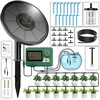 Trjzwa saulės energijos drėkinimo sistema su automatiniu drėkinimo kompiuteriu, 2024 m. naujausia versija, saulės lašelinio drėkinimo žarna sodams, balkonams, šiltnamiams su 15 m vandens vamzdžiu, 15 lašintuvų ir kt.