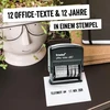 Trodat Printy 4817 tekstinis datos antspaudas, data ir 12 tekstų, savaime nusidažantis antspaudas, 48 x 3,8 mm, juodas