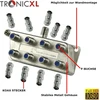 Tronicxl 8 krypčių sat skirstytuvas bk palydovinis skirstytuvas 8 abonentams tv kabelio adapteris antenos skirstytuvas kabelinė tv dvbc, skirtas catv vodafone unitymedia unicable aerial sky hd suitable 4k 3d