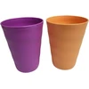 Tupperware gertuvių rinkinys, 2 vnt., plastikiniai stikliniai puodeliai berniukui Wave, 330 ml, oranžinis + violetinis gėrimo puodelis, 330 ml