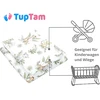Tuptam unisex kūdikio lovelės komplektas, 4 dalių patalynės komplektas su antklode ir pagalve su užvalkalu, spalva: safari/liūtas/ruda/lapai/žalia, dydis: 80 x 80 cm