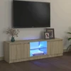 TV staliukas TV spintelė su LED apšvietimu, ąžuolo spalvos, 120x30x36cm