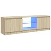 TV staliukas TV spintelė su LED apšvietimu, ąžuolo spalvos, 120x30x36cm