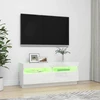 TV staliukas TV spintelė su LED apšvietimu, balta, 100x35x40cm, blizgi