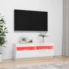 TV staliukas TV spintelė su LED apšvietimu, balta, 100x35x40cm, blizgi