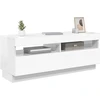 TV staliukas TV spintelė su LED apšvietimu, balta, 100x35x40cm, blizgi