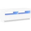 TV staliukas TV spintelė su LED apšvietimu, balta, 100x35x40cm, blizgi