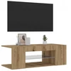 TV staliukas Tv spintelė su led apšvietimu, dąb artisan, 9