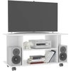 TV staliukas TV spintelė su ratukais, baltos spalvos, 80x40x45 cm, mediena