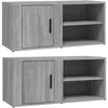 TV staliukas TV spintelės, 2vnt., pilkos ąžuolo, 80x31,5x36cm, mediena