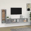 TV staliukas TV spintelių komplektas, 3 dalių, pilkas ąžuolo, mediena