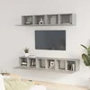 TV staliukas TV spintelių komplektas, 5 dalių, betono pilkas, mediena