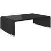 TV staliukas TV stovas/monitoriaus pakyla, juodas stiklas, 40x25x11 cm