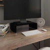 TV staliukas TV stovas/monitoriaus pakyla, juodas stiklas, 40x25x11 cm