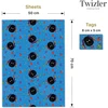 Twizler berniukų dovanų popierius – mėlyni vorai – 4 lapai ir 4 etiketės – 70 cm x 50 cm sulankstyti lapai – mielas gimtadienio dovanų pakavimas vaikams