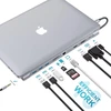 Tymyp 10-in-1 triguba doko stotis Usb C, dvigubas monitoriaus Usb C šakotuvas su 4k Hdmi, Vga, 3 x Usb 3.0, Pd 100 W, Ethernet, Sd/tf lizdai, nešiojamojo kompiuterio doko stotis, suderinama su nešiojamuoju kompiuteriu ir Windows