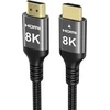 Ubluker 8k Hdmi kabelis, 15 m, didelės spartos Hdmi kabelis, 4k@120 Hz, 8k@60 Hz, nailono pynės Earc Dts:x Dolby Atmos Dynamic Hdr Hdcp 2.3, suderinamas su Rtx 4090, Mac, garso juostomis, Ps5 5, XBOX, žaidimų kompiuteriais