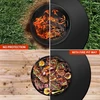 Ugniai atsparus kilimėlis, 91 cm apvalus ugnies dubens kilimėlis, bbq grilio kilimėlis, 3 sluoksnių ugniai atspari ugniavietės pagalvėlė, stiklo pluošto aliuminio folijos karščio apsaugos kilimėlis grindims, vejai, terasai, deniui, stovyklavimui (91 cm)