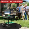 Ugniai atsparus kilimėlis, 91 cm apvalus ugnies dubens kilimėlis, bbq grilio kilimėlis, 3 sluoksnių ugniai atspari ugniavietės pagalvėlė, stiklo pluošto aliuminio folijos karščio apsaugos kilimėlis grindims, vejai, terasai, deniui, stovyklavimui (91 cm)