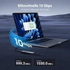 Ugreen nvme m.2 usb 3.2 ssd išorinio disko adapteris su aušinimo padu 10 gbps nvme pcie m-key/m+b key 2230/2242/2260/2280 su usb c-c ir a-c kabeliu, nereikalaujantis įrankių