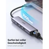 Ugreen usb šakotuvas ethernet adapteris gigabitinis lan adapteris su 3 usb 3.0 prievadais 1000 mbps usb tinklo adapteris su aliuminio korpusu, pintas kabelis plug & play windows 11/10/8, mac os