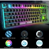Uk išdėstymo 80% žaidimų klaviatūra ir pelė laidinė rgb mechaninė klaviatūra + 6400 reguliuojamo dpi žaidimų pelė su apšviestais klavišų gaubteliais, skirta ps4 ps5 XBOX pc nešiojamam kompiuteriui mac (mėlyna)