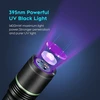 Ultrafire uv žibintuvėlis 395nm led juoda šviesa, vieno režimo ultravioletinė lempa uv šviesa, skirta dervos kietinimui, uv klijams, naminių gyvūnų šlapimo dėmėms, skorpionų aptikimui