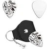 Unicraftale 1 gitaros mediatoriaus dovana, nerūdijančio plieno muzikos mokymosi gitaros mediatoriaus personalizuotas muzikos mokymo mediatorius su pu odiniu dėklu, gitaros priedai, muzikanto grotuvo plektrinis