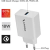 Uniqo 18 W greito įkrovimo 3.0 sieninis įkroviklis, Usb jungtis greitam įkrovimui, iki 80% išmaniojo telefono įkrovimo per 30 minučių, Eu kištukas