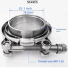 Universali 76 mm v formos apkabos komplektas su vyrišku ir moterišku flanšu nerūdijantis plienas 304, turbo wastegate apkabos flanšo komplektas universalus (v formos apkaba su flanšu, 76 mm 3 coliai)