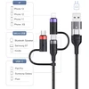 Universalus 6-in-1 Usb-c įkrovimo laidas, 60w, 2m, pilkas