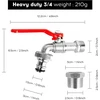 Universalus sodo čiaupas 1/2" & 3/4" su priedais, atsparus šalčiui