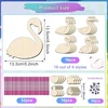 Uoy Flamingo vėjo varpelių rinkinys, 16 dalių medinis vėjo varpelių rinkinys vaikams, skirtas dažyti flamingo, mediniai vaikiški vėjo varpeliai mergaitėms ir berniukams, gimtadienio dovana