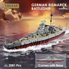 Urgear Bismarck Battleship konstravimo rinkinys, ww2 karinės technologijos laivo valties konstravimo žaislas paaugliams vyrams dovana (2081 detalės)