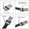 Usb 2.0 A-a plokščias kabelis 90 laipsnių kampu, 50cm