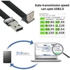Usb 2.0 A-a plokščias kabelis 90 laipsnių kampu, 50cm
