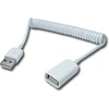 Usb 2.0 prailginimo laidas 90 cm, A tipo vyriškas-moteriškas, baltas