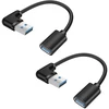 Usb 3.0 Kampinis Prailgintuvas 90° 15cm (2 vnt.)
