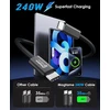 Usb 4 kabelis 240 w, 2 m magnetinis usb c kabelis, palaiko 8k @ 60 hz, 4k @ 144 hz ekraną, 40 gbps duomenų perdavimas, usb c į usb c kabelis, skirtas phone 15pro/15promax, mac_books, usb c hub dokas