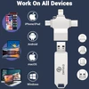Usb atmintinė 128 gb usb 3.0 atmintinė 4 viename atmintinė metalinė nuotraukų atmintinė usb atmintinė mobiliojo telefono išorinė atmintis nuotraukų atsarginė kopija, skirta mobiliesiems įrenginiams iphone, ipad, android mobiliesiems telefonams kompiuteria