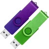 Usb atmintinė 64 gb, 2 vnt. tatmohik raktų pakabukas, usb atmintinė, 2 vnt., usb 3.0 atmintinė, didelės spartos usb atmintinė su besisukančiu metaliniu spaustuku (64 gb, 3.0, žalia ir violetinė)