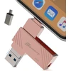 Usb atmintinė, skirta iphone, 4 viename usb 3.0 atmintinė su ios ir usb c, 256 gb somony išorinė atmintis greitam atsarginių kopijų kūrimui, suderinama su iphone/ipad/android/mac/pc (rožinė, 256 gb)