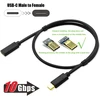 Usb-c 3.1 vyriškas-moteriškas prailginimo laidas, gen 2 (10 gbps) paauksuotas usb c vyriškas-moteriškas kabelio jungtis, perduoda vaizdą, duomenis, garsą, skirtas usb type-c duomenų sinchronizavimo kabeliui - 1m/3ft